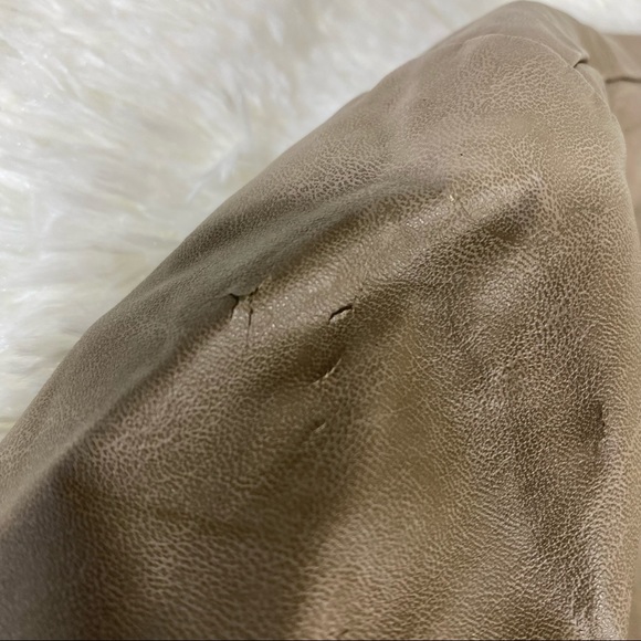 C. Luce Tan Faux Leather Blazer Jacket - Picture 8 of 16